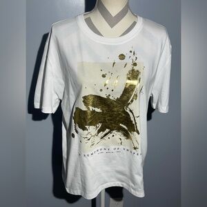 Zara White Crew Neck T-Shirt